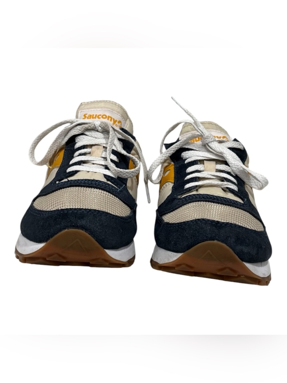 Saucony Men's Low Top Lace-Up Athletic Sneakers Navy/Beige/Yellow S70368-155 - Picture 2 of 7